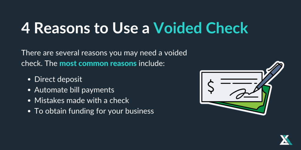 REASONS TO USE A VOIDED CHECK